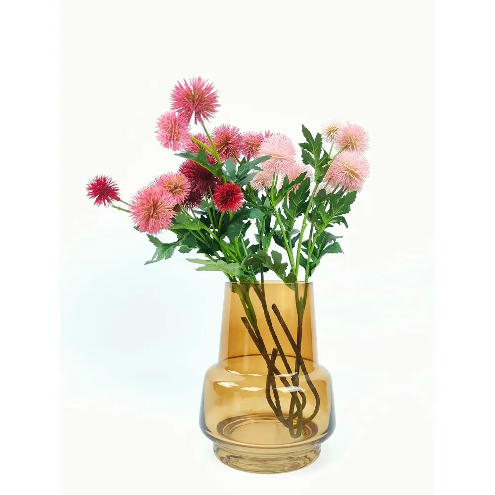 Urban Tommy Abstract 19cm Glass Flower Vase Home Decorative Display Medium Rust