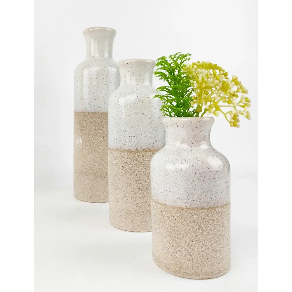 Urban Tammie 19cm Ceramic Flower Vase Medium Home Decorative Display Cream Sand