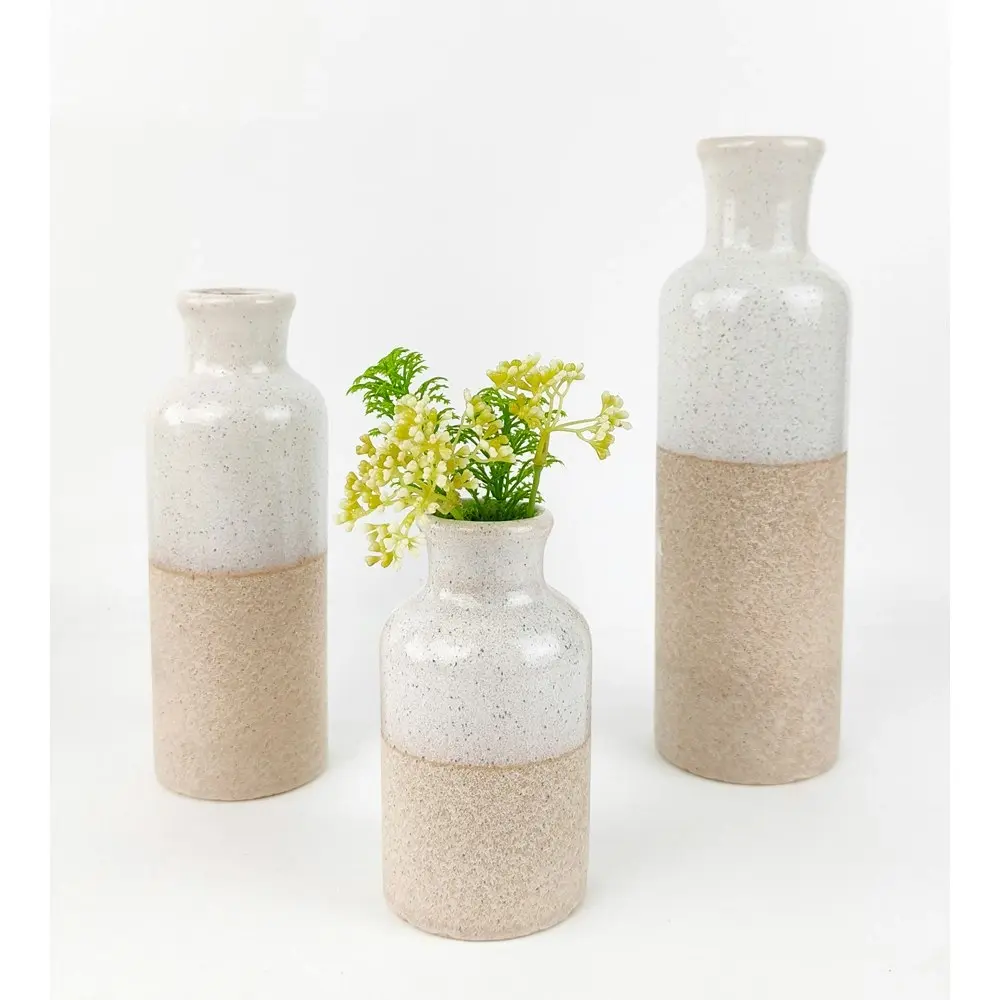 Urban Tammie 19cm Ceramic Flower Vase Medium Home Decorative Display Cream Sand