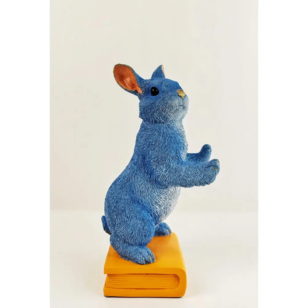 Urban Ludicrous Bunny Polyresin 24cm Bookend Home Decor Book Holder Vibrant Blue