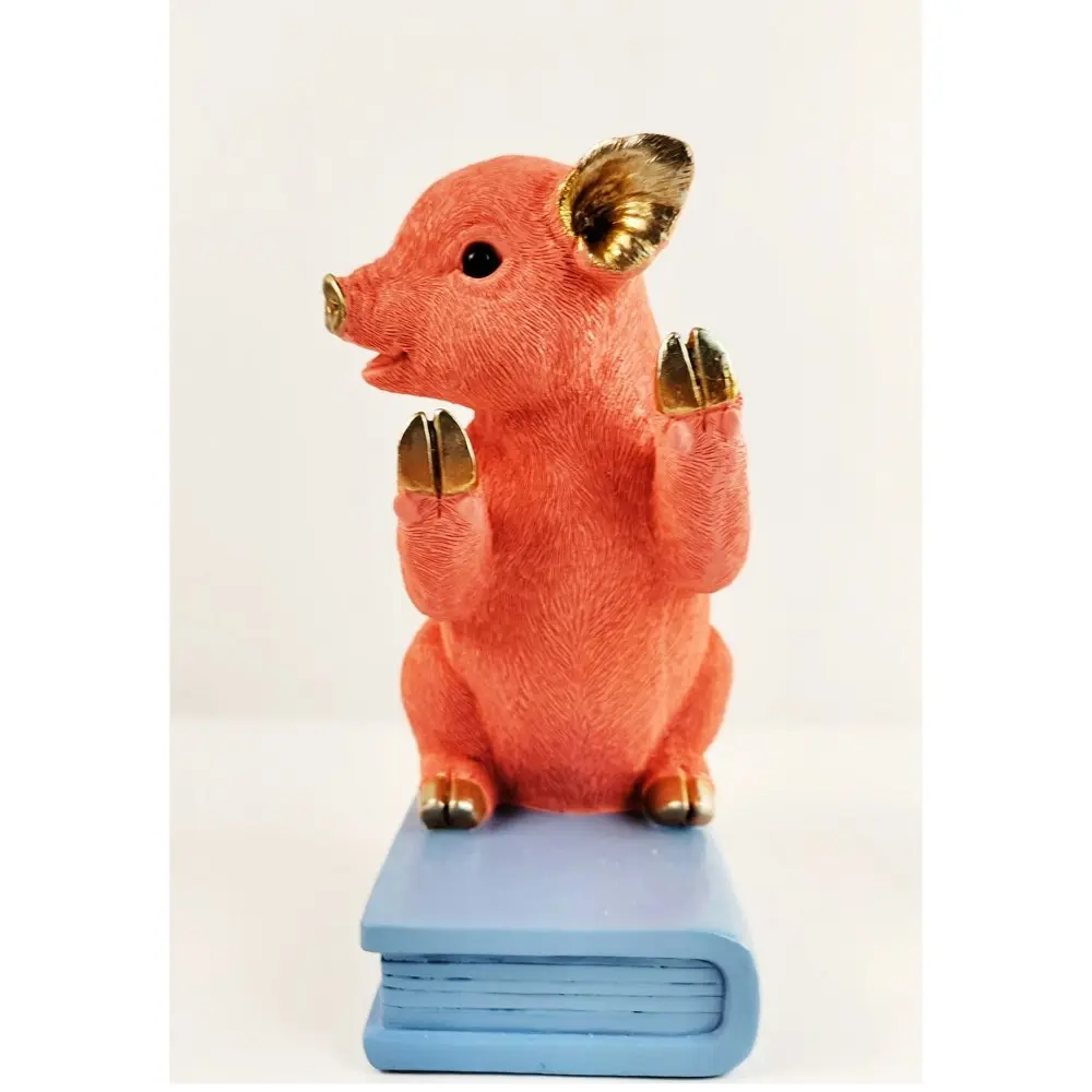 Urban Ludicrous Pig Polyresin 23cm Bookend Home Decor Book Holder Vibrant Pink