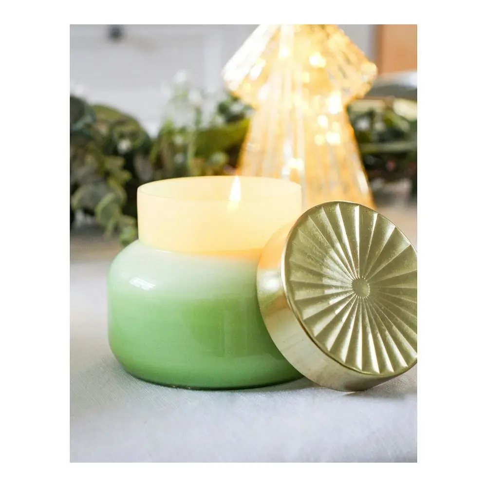 Glass Metal 10cm Scented Wax Candle Display Decor Home Fragrance French Pear