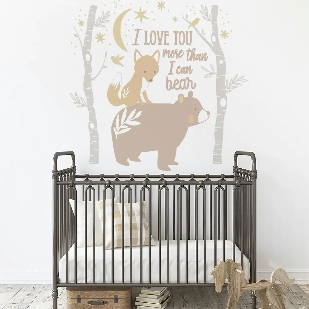 Lolli Living Baby/Newborn Nursery Removable Wall Decals/Sticker Set Bosco Bear