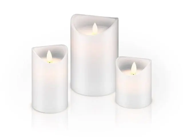 2x Goobay Battery-Operated 7.5x12.5cm LED Wax Candle in Glass Home/Room Decor WH