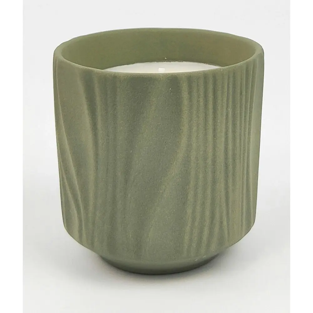 Urban Marlow Abstract Ripple Ceramic 175ml Scented Vanilla Candle Decor Green