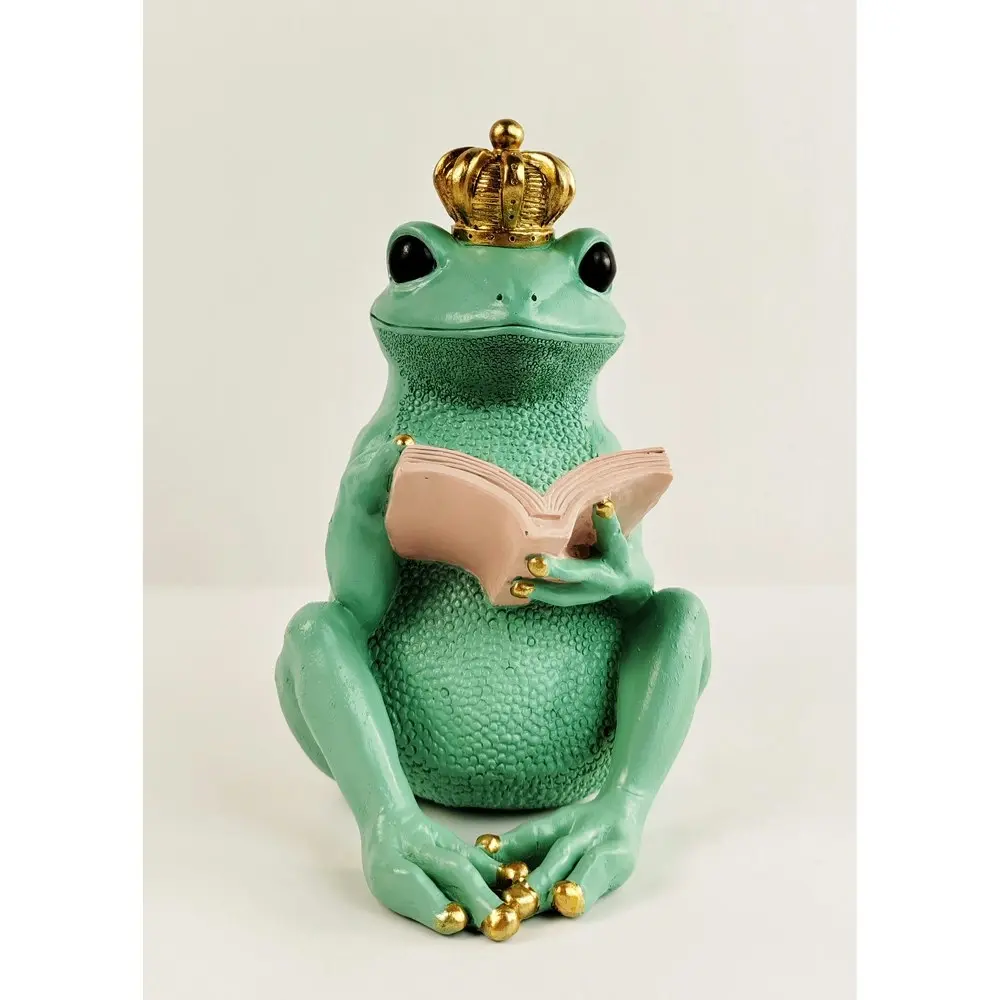 Urban Ludicrous Frog Polyresin 18.5cm Bookend Home Decor Book Holder Vibrant GRN