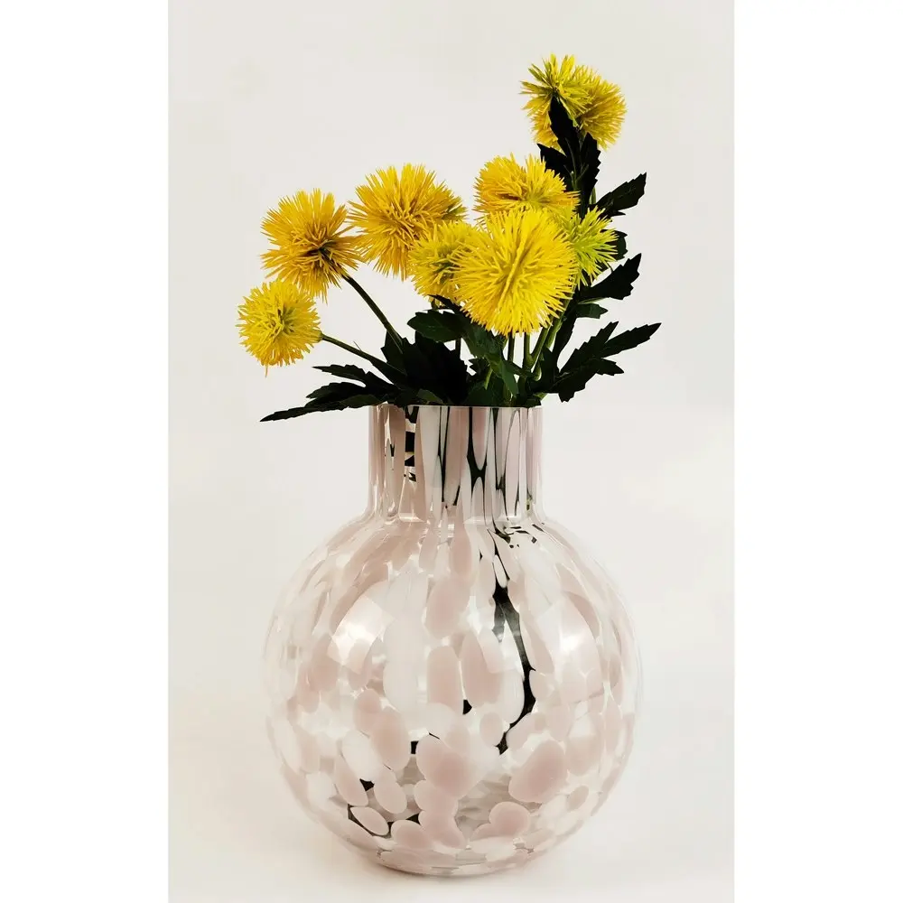 Urban Jaslyn Speckle 17cm Glass Flower Vase Home/Office Decorative White/Lilac