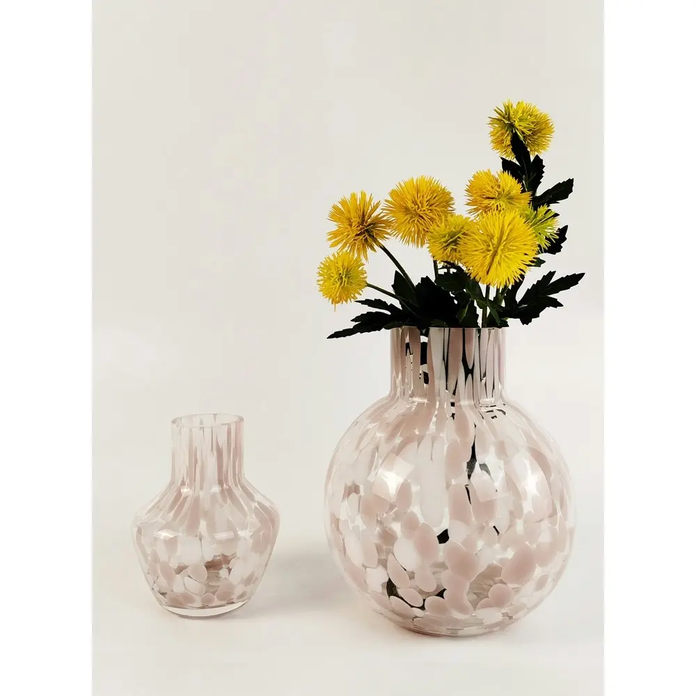 Urban Jaslyn Speckle 17cm Glass Flower Vase Home/Office Decorative White/Lilac