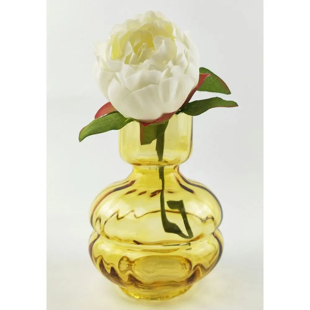 Urban 15cm Tommy Squat Glass Flower Vase Home Decorative Display Small Amber