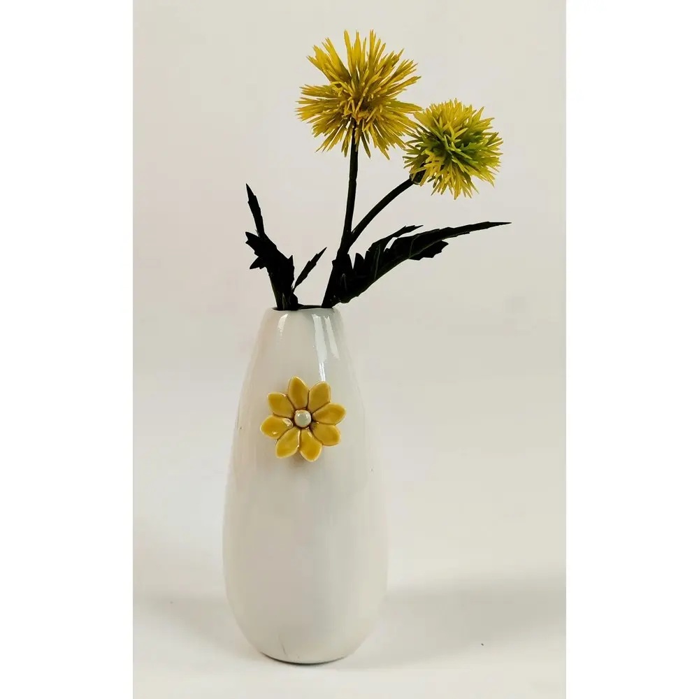 2x Urban Daphne 12cm Ceramic Flower Vase Home/Office Decor Table Display Pot WHT