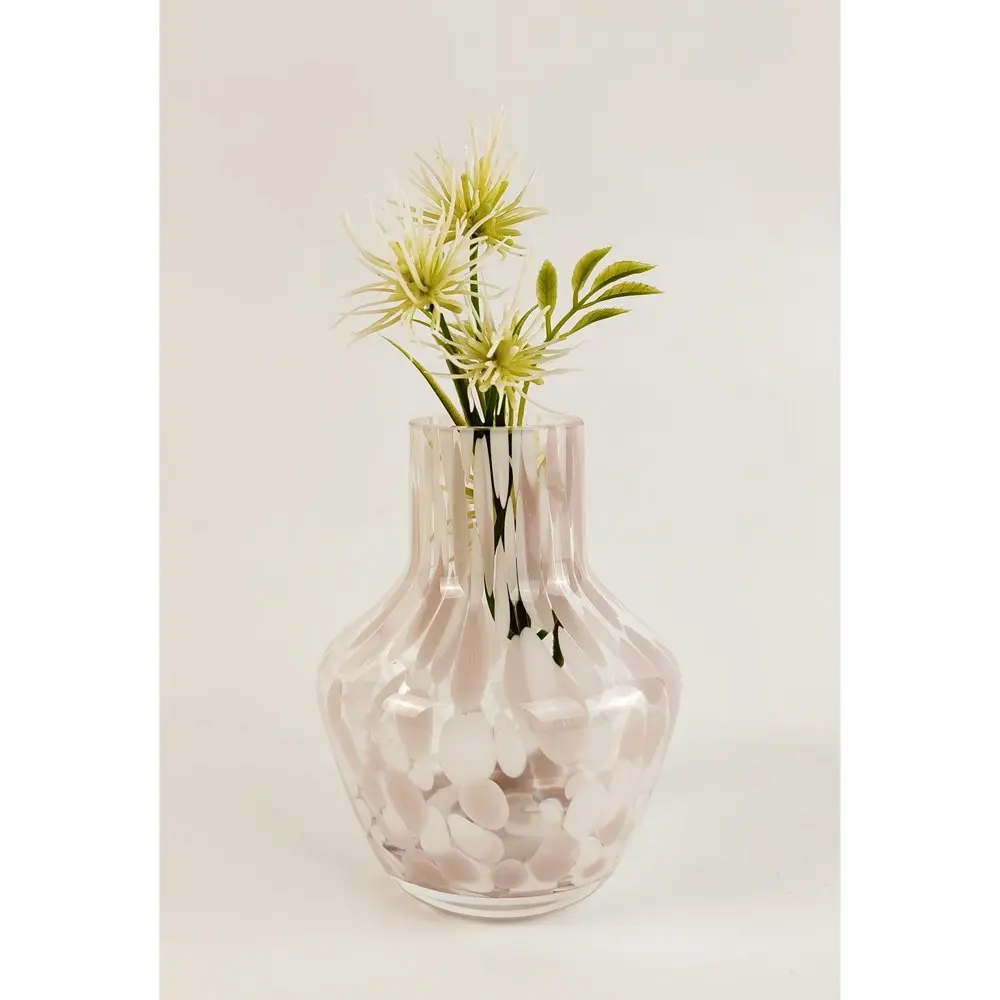 2x Urban Jaslyn Speckle 11cm Glass Flower Vase Home/Office Decor White/Lilac