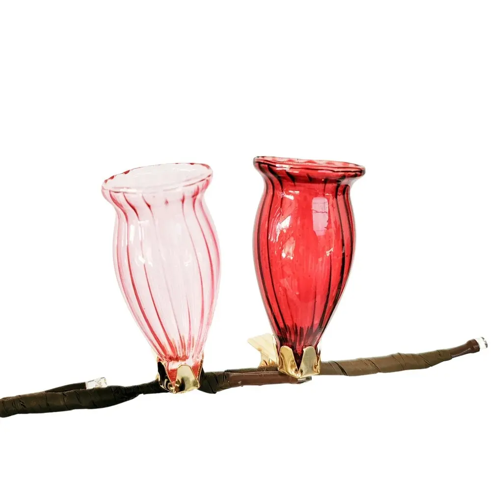 4pc Urban Products Decorative Kinkora Flower Clip Vases Clear Home Decor Light