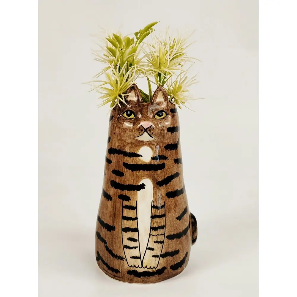 4x Urban 13cm Ceramic Sitting Cat Flower Vase Home Decorative Display Assorted