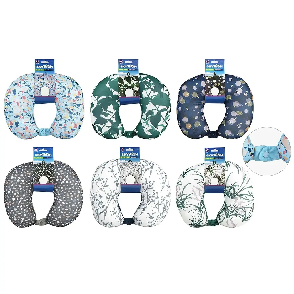 2x Sky High Lightweight Portable Travel Neck Support Pillow Assorted Designs