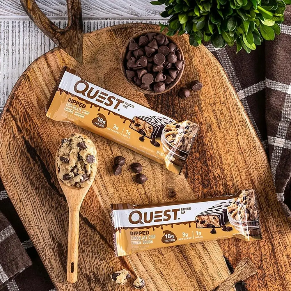 12pc Quest 50g Nutrition High Protein Bar Dipped Choc Chip Cookie Dough