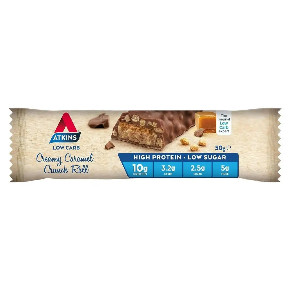 15pc Atkins 50g Advantage Protein Snack Bar Creamy Caramel Crunch Roll