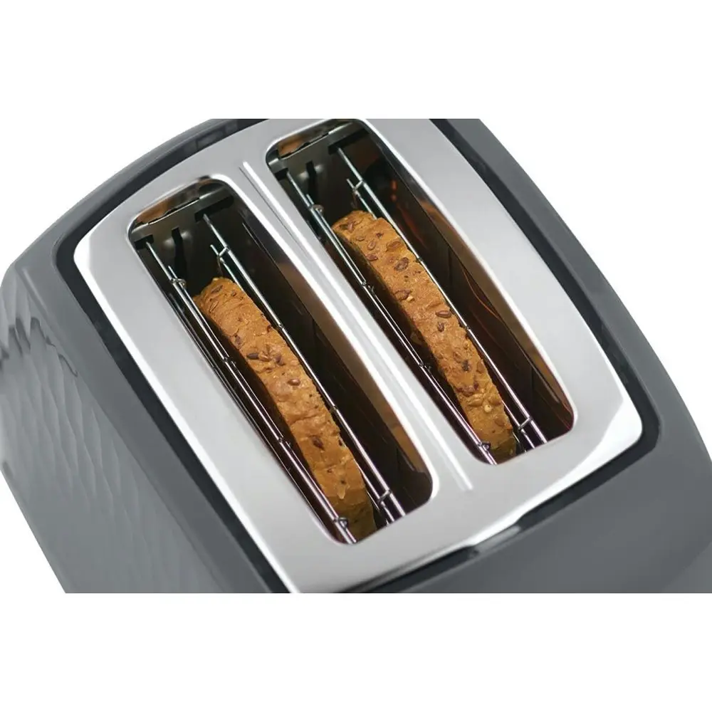 Russell Hobbs Honeycomb 2 Slice Bread Electric Luxury Toaster - Grey/Chrome