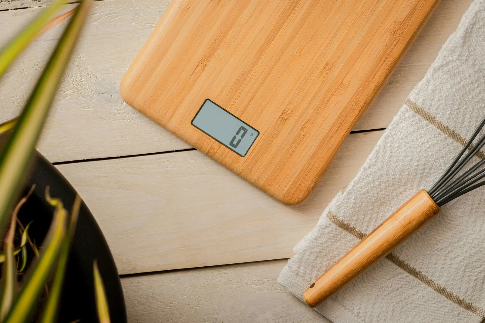 Salter Eco Bamboo Wood Digital Digital Electronic Weight Cooking Scale Set