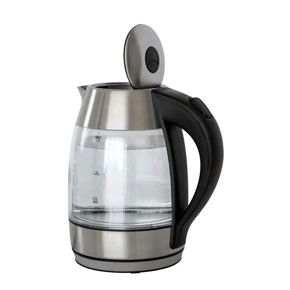 Healthy Choice Clear Glass Electric Coffee/Tea Hot Boiling Water Kettle 1.7L