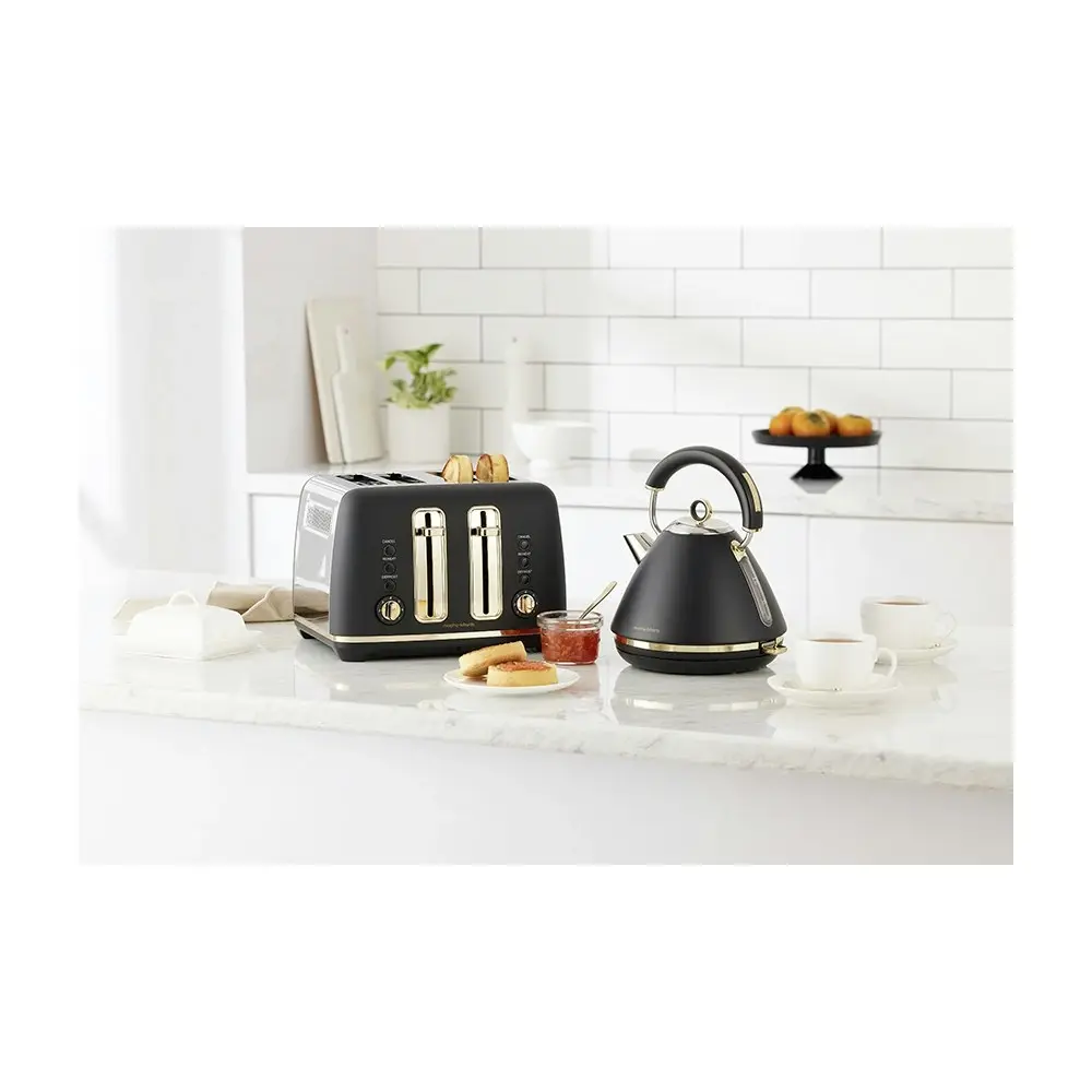 Morphy Richards Ascend Adjustable 4 Slice Toaster w/Crumb Tray 2000W Gold/Black