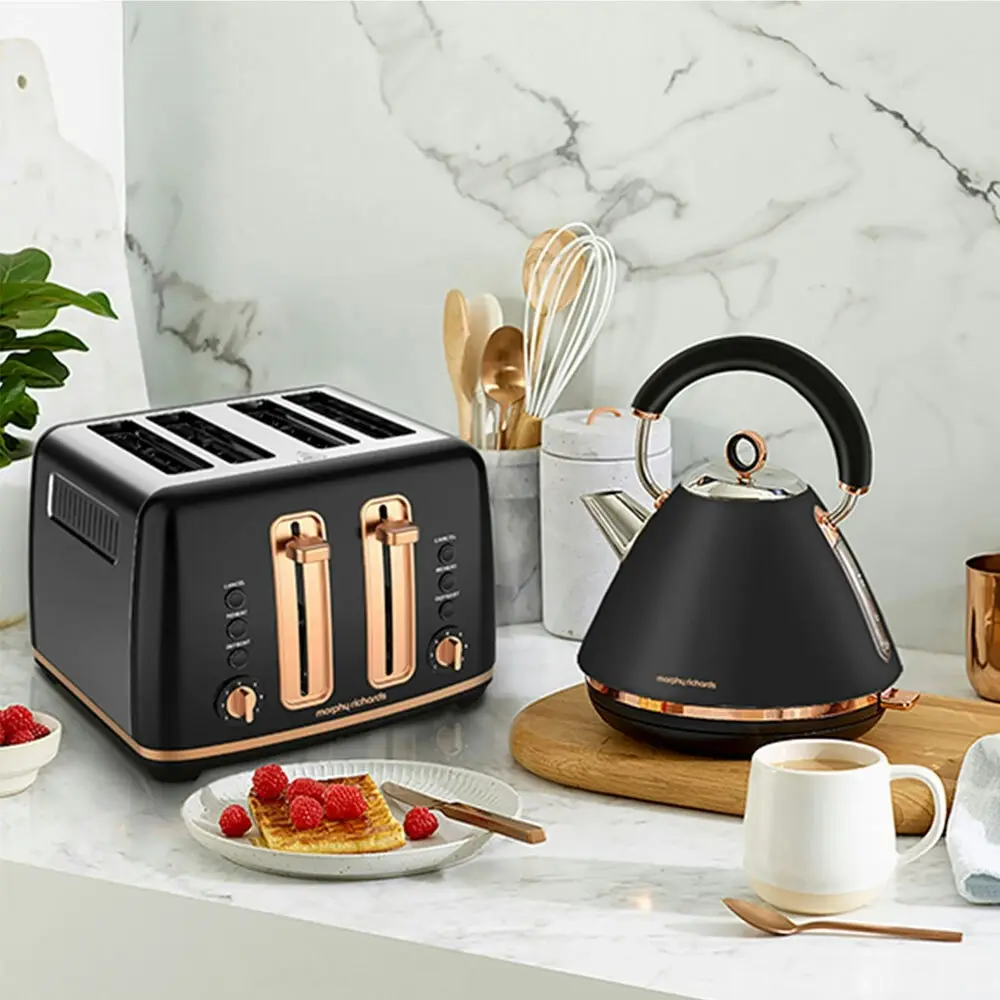 Morphy Richards Ascend 4 Slice Bread Toaster Home/Kitchen Rose Gold Black