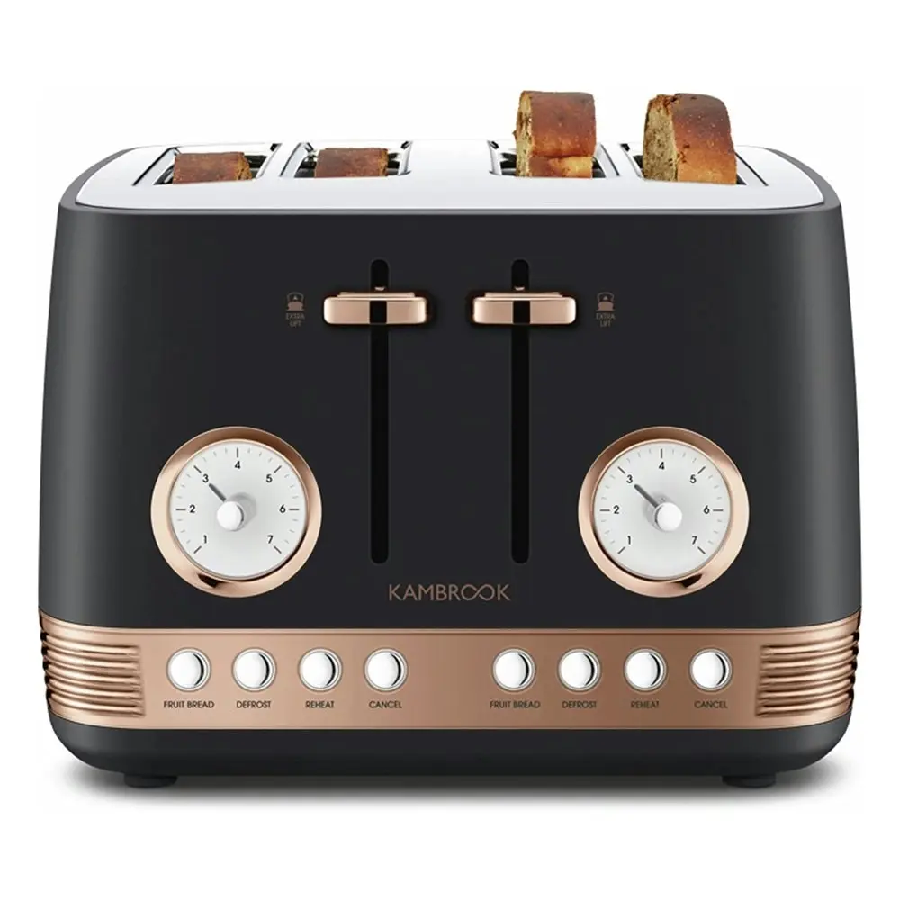 Kambrook Baroque Culinary Electric 4 Slice Kitchen Bread Toaster 1850W Black