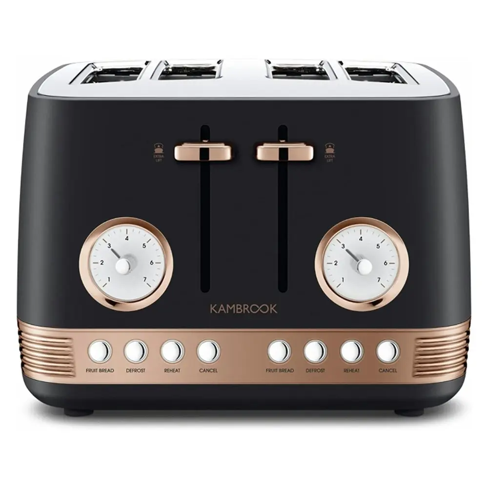 Kambrook Baroque Culinary Electric 4 Slice Kitchen Bread Toaster 1850W Black