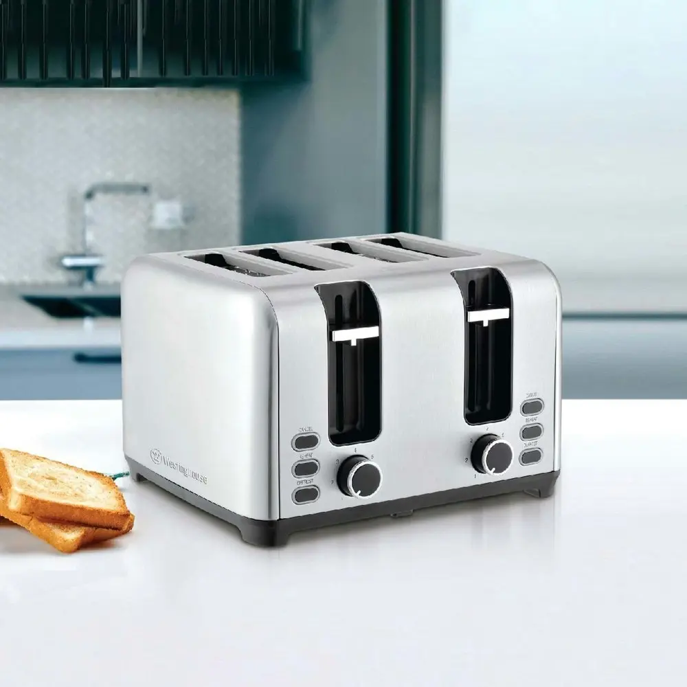 Westinghouse Electric Kitchen Benchtop Bread Toaster Stainless Steel 4 Slice