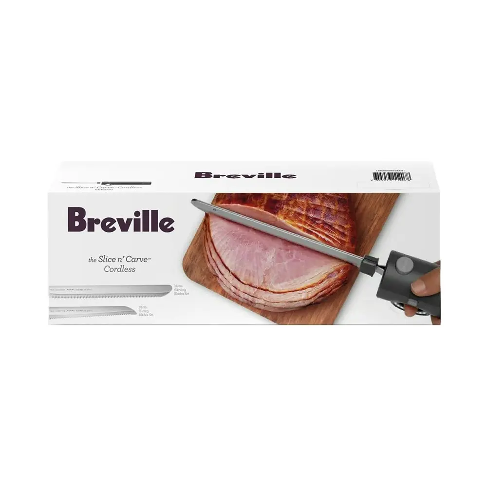 Breville Slice N Carve 200W Cordless Rechargable Electric Carving Knife Grey