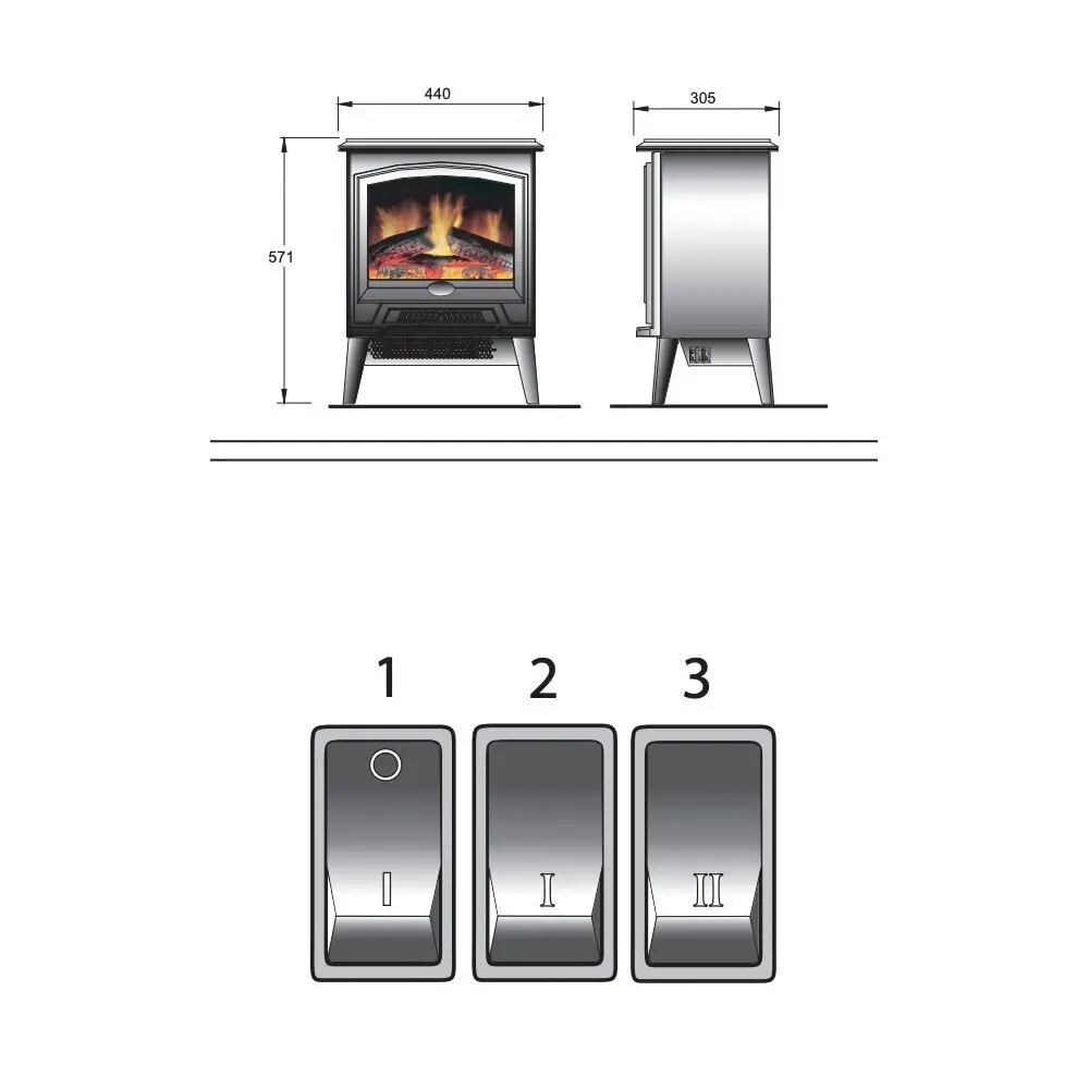 Dimplex Casper 2000W Optiflame LED Electric Fireplace Heater w/ Fire Effect