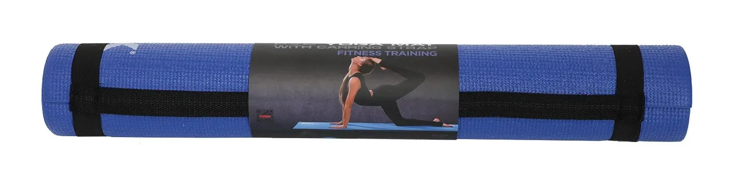 York Fitness PVC Yoga Mat with Carrying Strap (Blue)