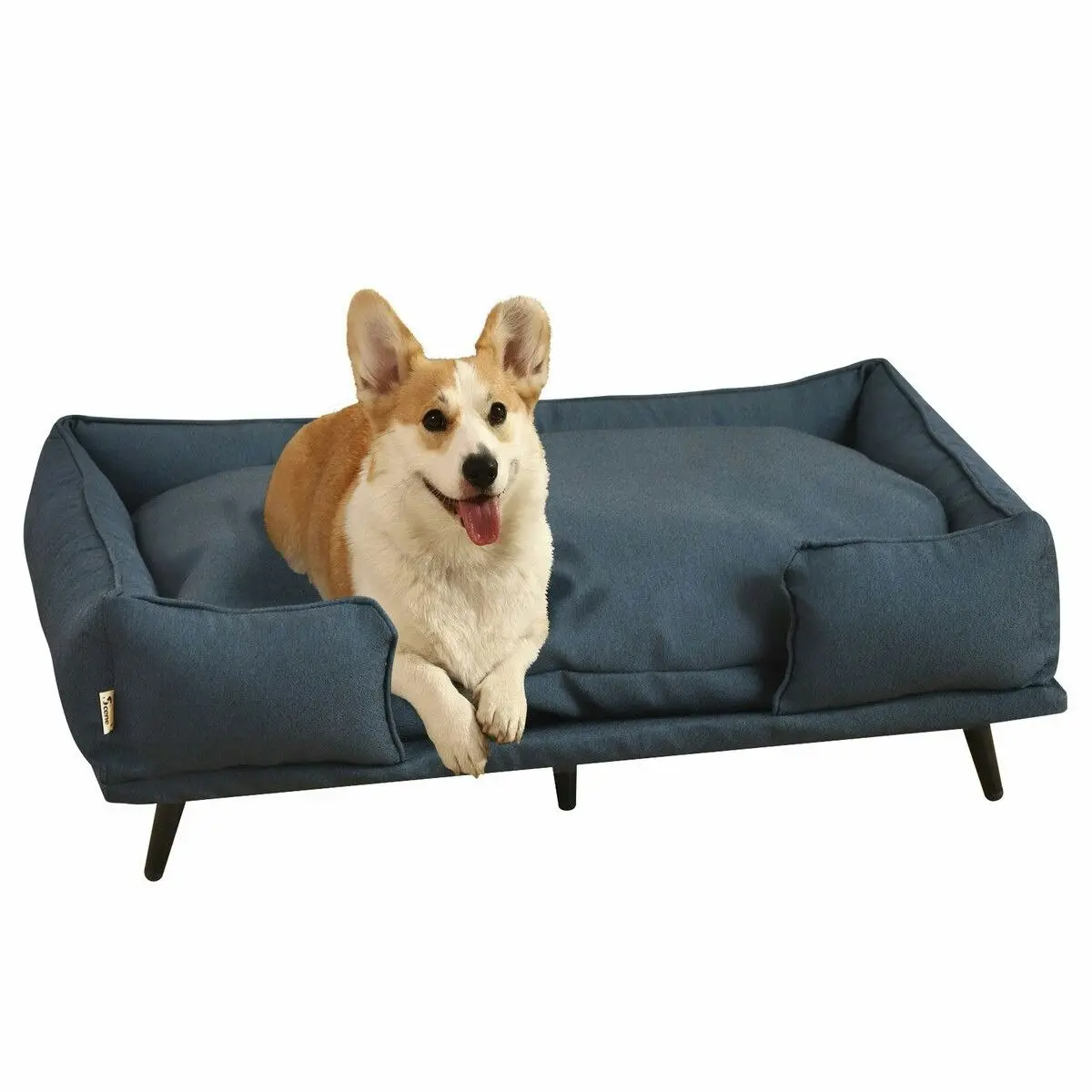 Pet Scene Large Pet Dog Bed Soft Puppy Sofa Cat Couch Lounge Chaise Raised Cushioned Doggy Furniture Removable Cover 90x60x24cm