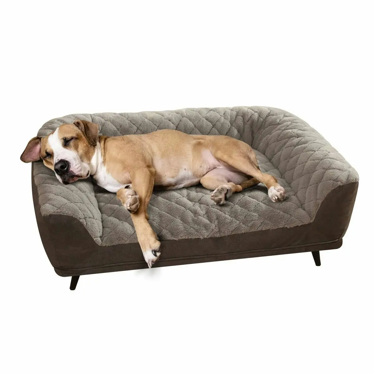 Pet Scene XL Pet Dog Bed Raised Soft Cushioned Puppy Sofa Couch Doggy Chaise Lounge Plush Furniture Removable Cover 100x70x36cm