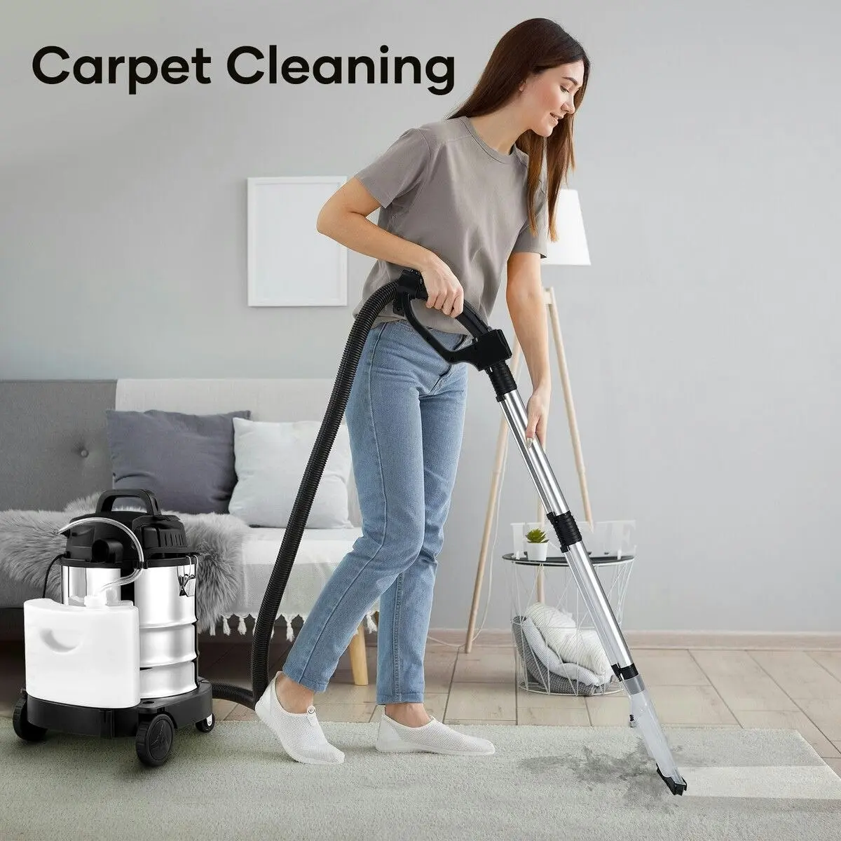 Ausway 5 In 1 Carpet Vacuum Cleaner Mop Floor Sofa Wet and Dry Vac Blower Pet Hair Cleaning Machine Brush Portable Smart Car Home Shop with Wheels