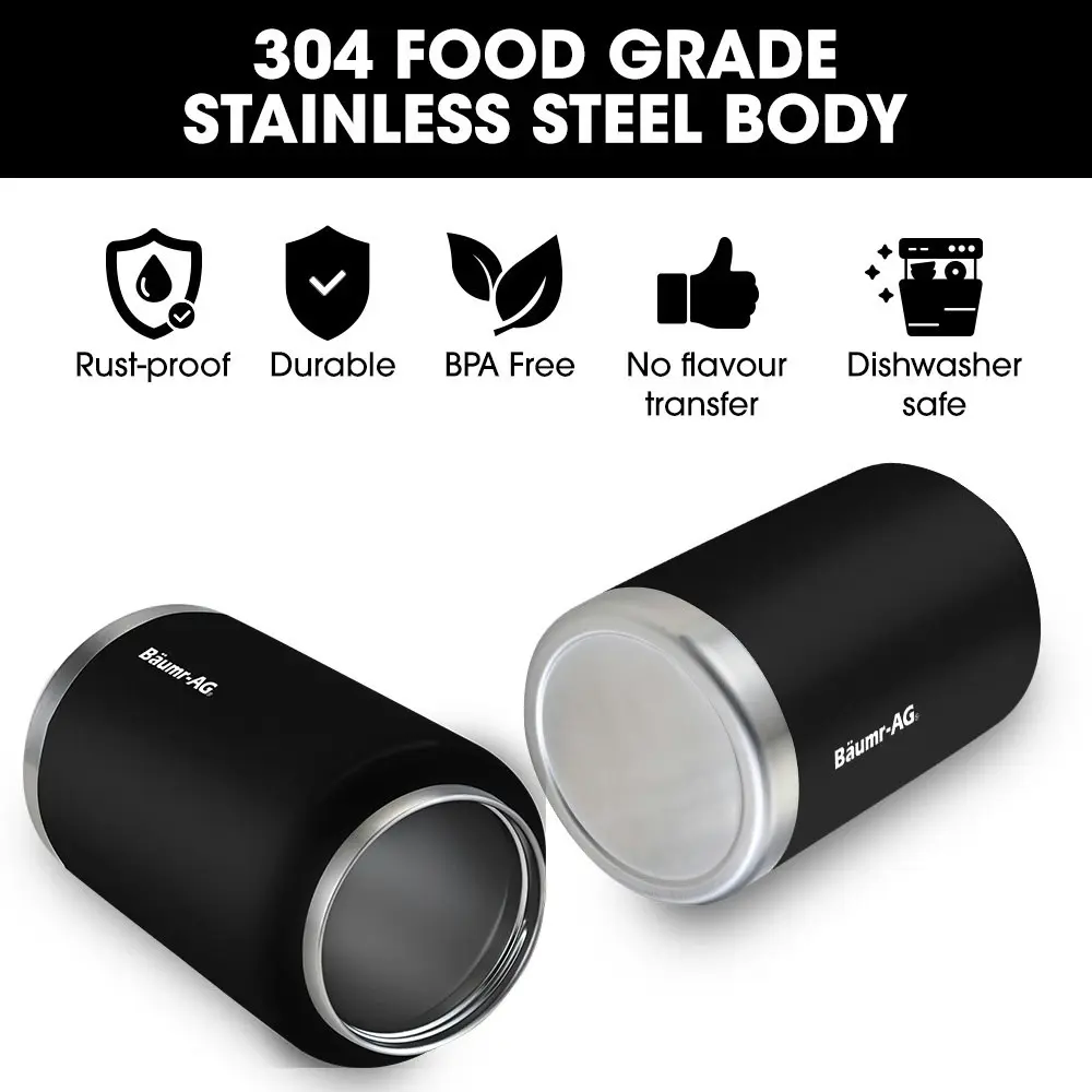 Baumr-AG 3.8L Double Wall Insulated Stainless Steel Water Bottle, Drink Jug with Handle, Black