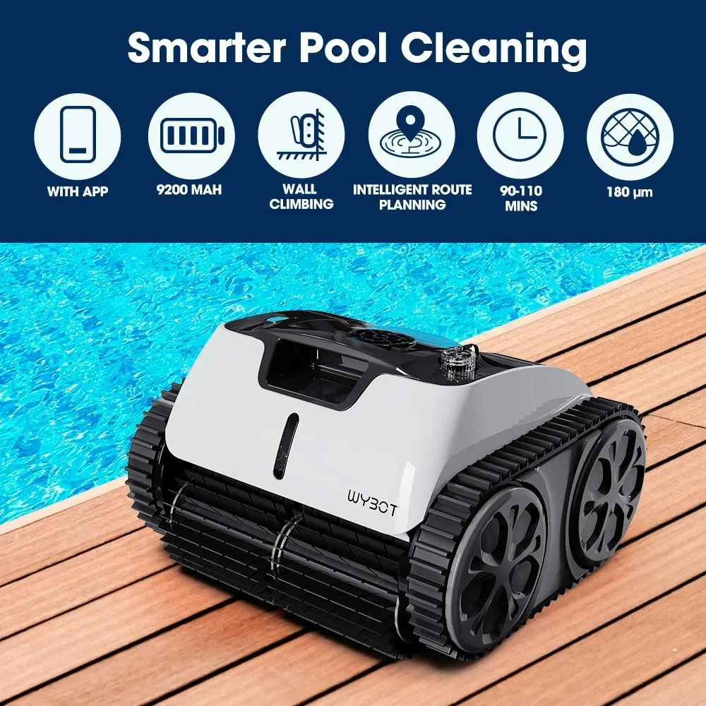 WYBOT Osprey 700 Pro Cordless Robotic Pool Cleaner Automatic Wall Climbing Vacuum, Intelligent Path Planning, 90 Min Runtime, Ideal for Above/In-ground Pools