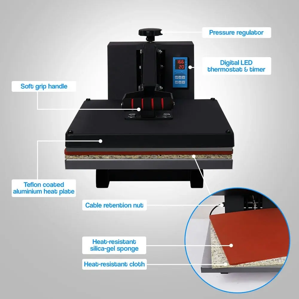 Thermomate Large Heat Press Machine Multipurpose sublimation printing 38x38cm 15 InchX15 Inch