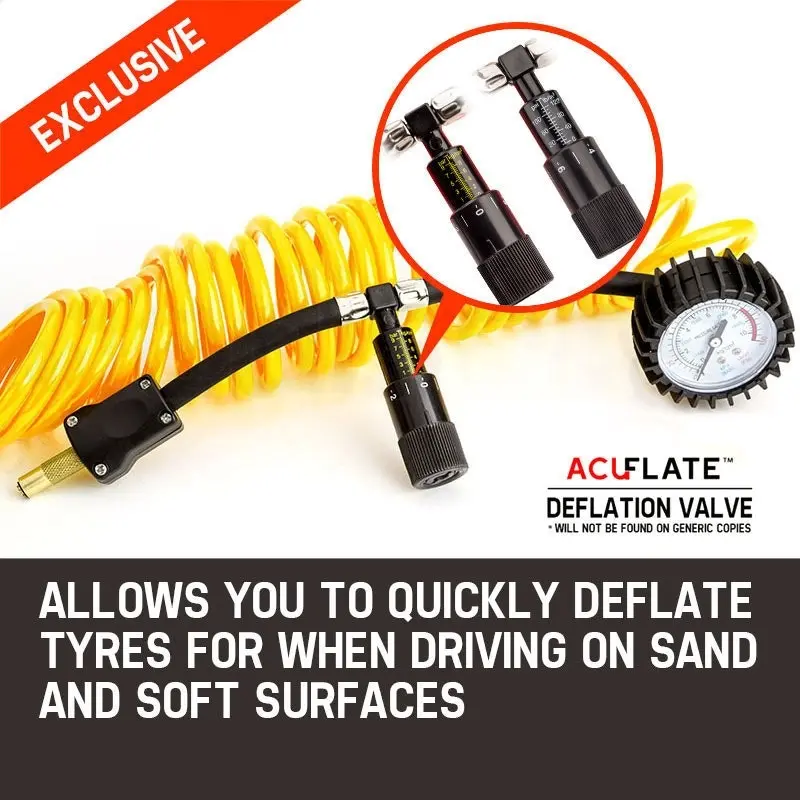 Outbac Portable Air Compressor 150PSI 12V Automatic Tyre Inflator/Deflator - Platinum Nano Series