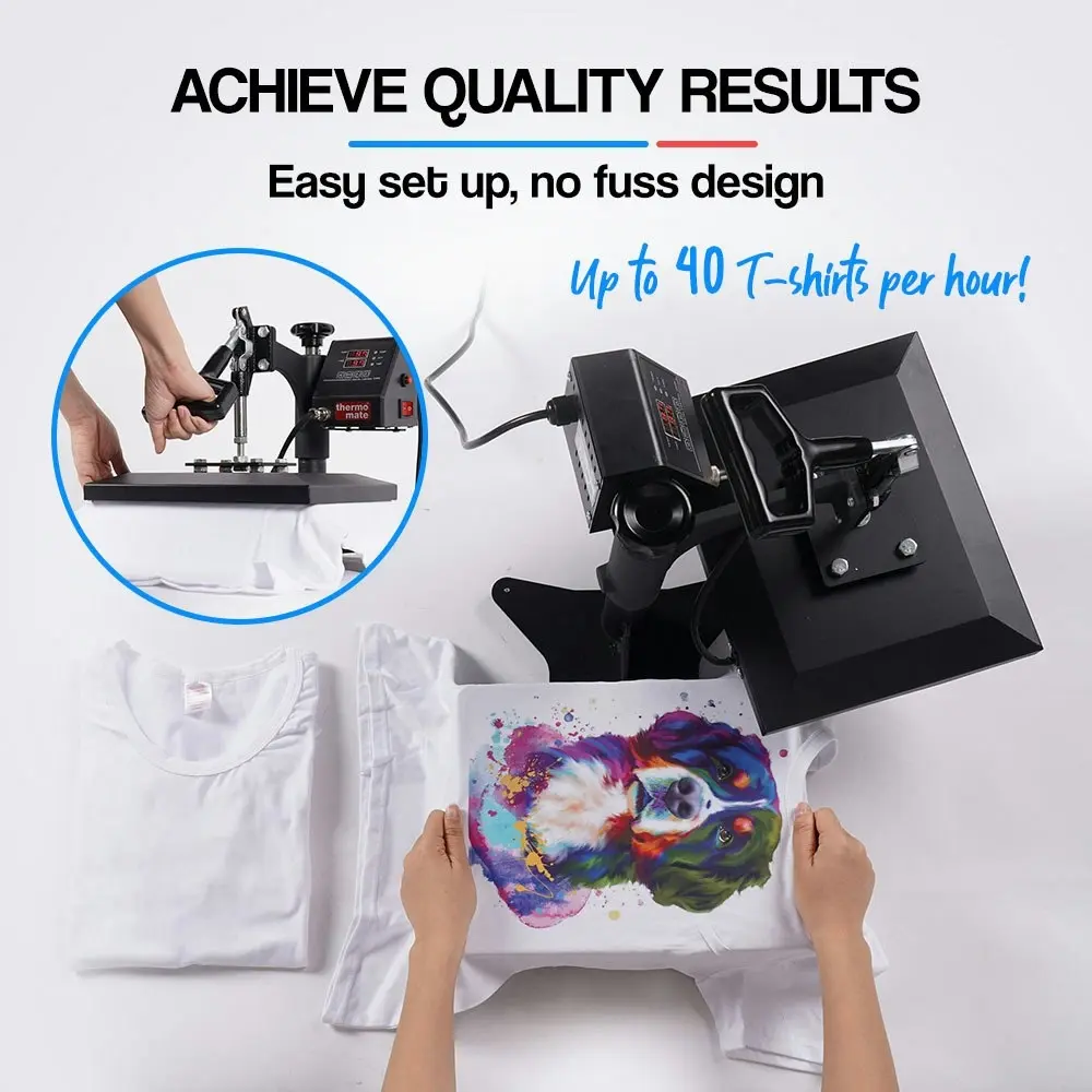 Thermomate Heat Press Machine 30x23cm T-Shirt Digital Heat Transfer Swing Away