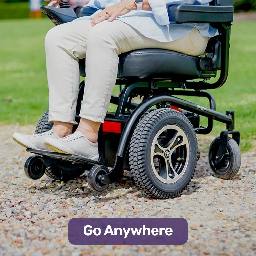 Equipmed Front Wheel Drive Power Electric Wheelchair, Up to 35km Range, Ultra-Comfortable, Safe Stable Non-Slip Anti-Roll Back Power Assist Chair