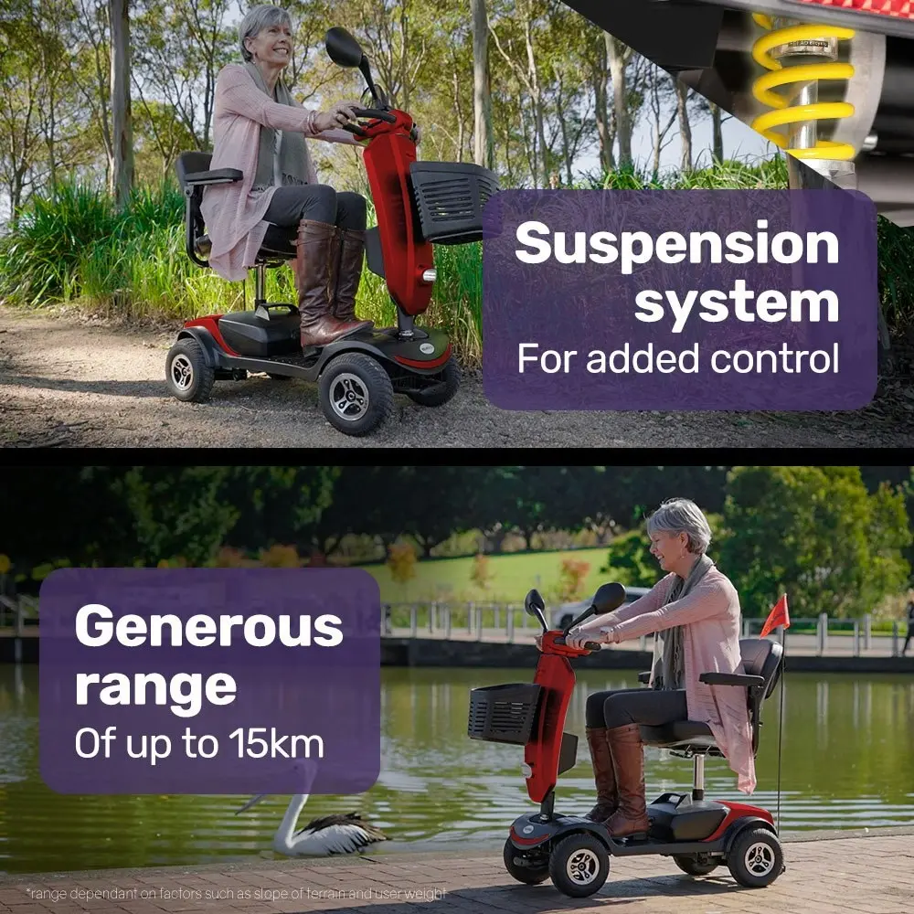 Equipmed Electric Mobility Scooter Foldable 300W Portable Elderly 4 Wheel Senior Adult Aid