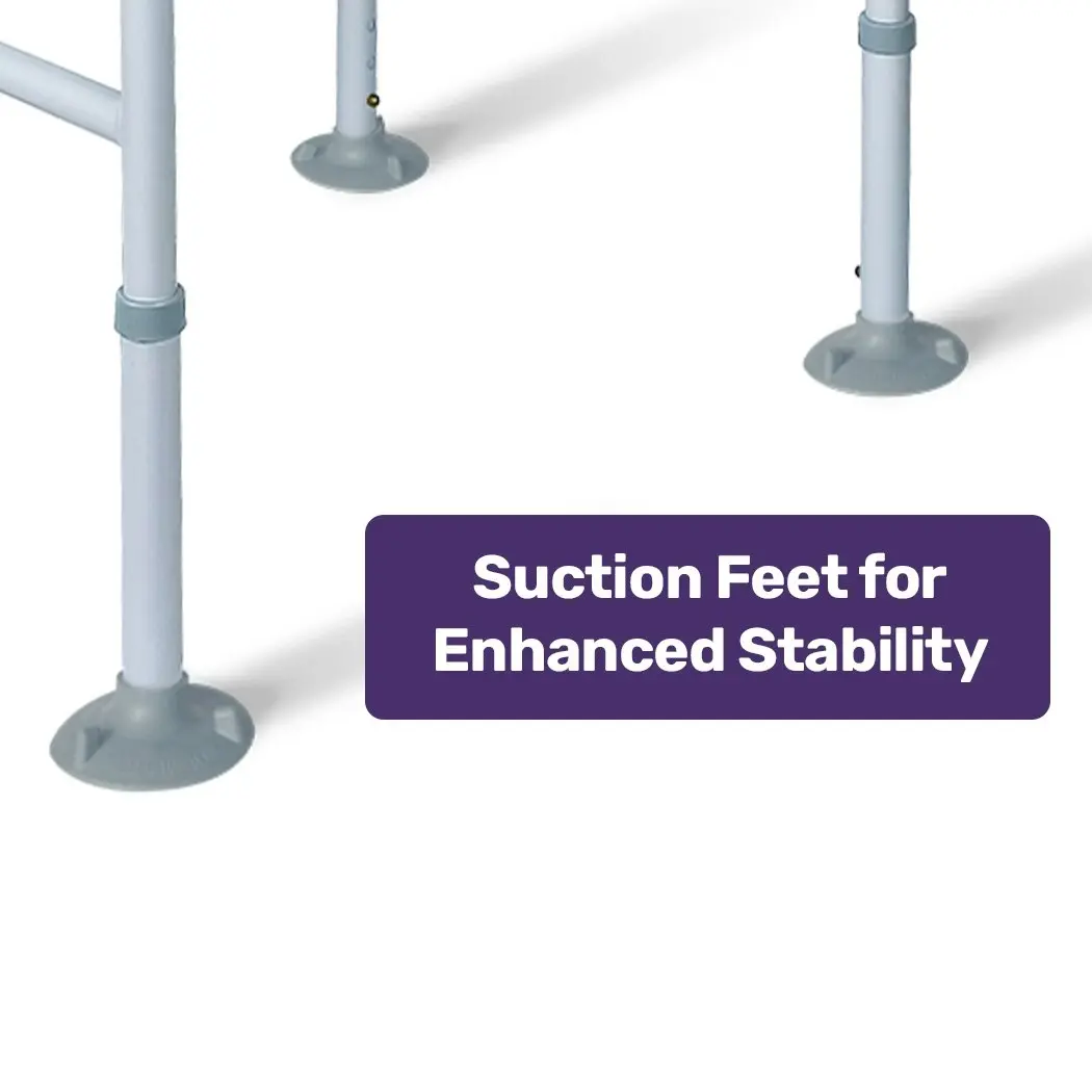 Equipmed Over Toilet Support Frame Safety Grab Aid Rail, 125kg Capacity, Adjustable Height and Width