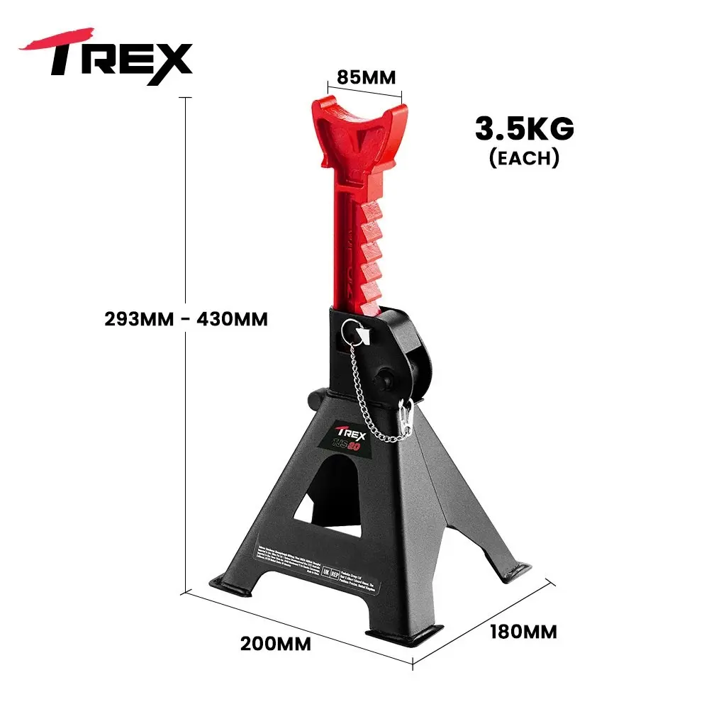 T-Rex 2000KG Automotive Car Jack Axle Stands, 2 Pieces