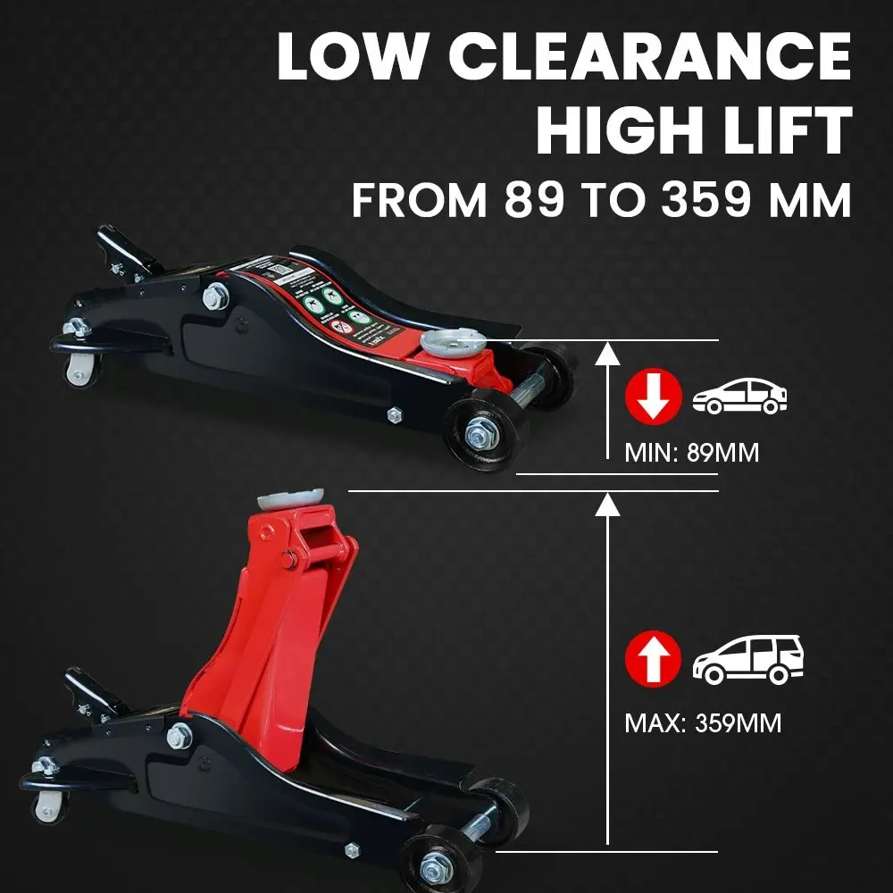 T-Rex 1700KG Hydraulic Trolley Floor Jack, Low Profile, Quick Release Handle, for Jacking Car