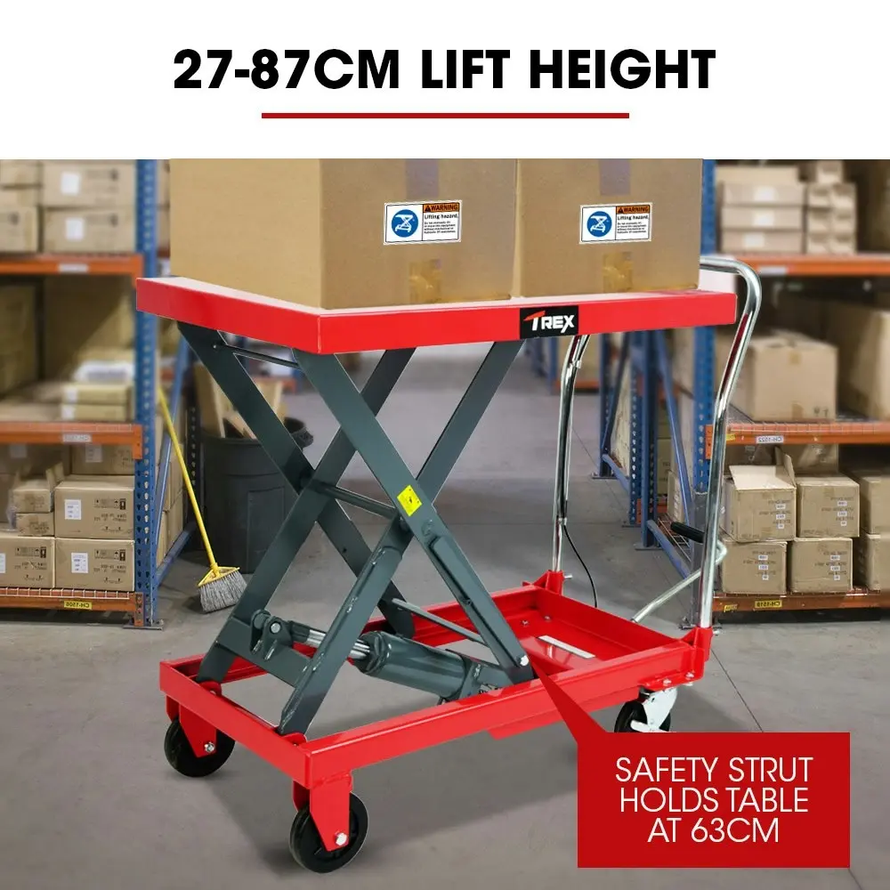 T-Rex 500KG Hydraulic Scissor Lift Platform Trolley, Heavy-Duty, for Material Handling