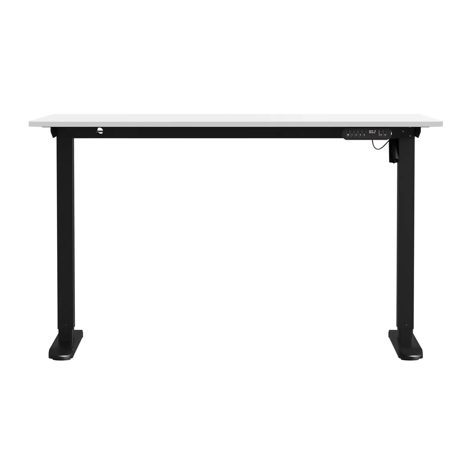 Oikiture Electric Standing Desk Single Motor Black Frame 140CM White Tabletop