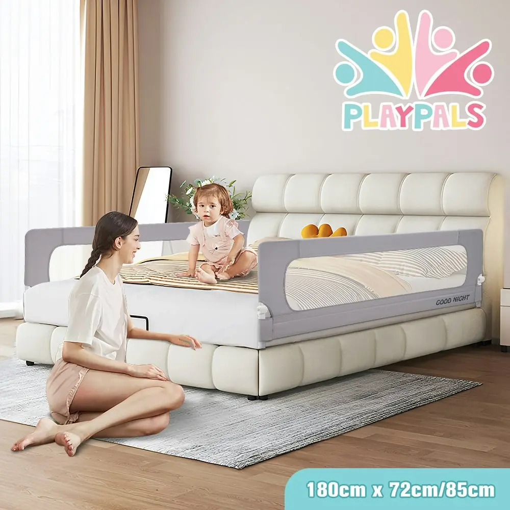 Playpals Baby Bed Rail 180x85CM Adjustable Folding Kids Safety Toddler Protect