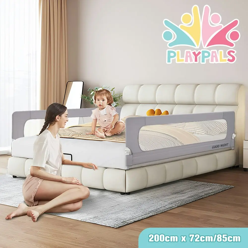 Playpals Baby Bed Rail 200x85CM Adjustable Folding Kids Safety Toddler Protect