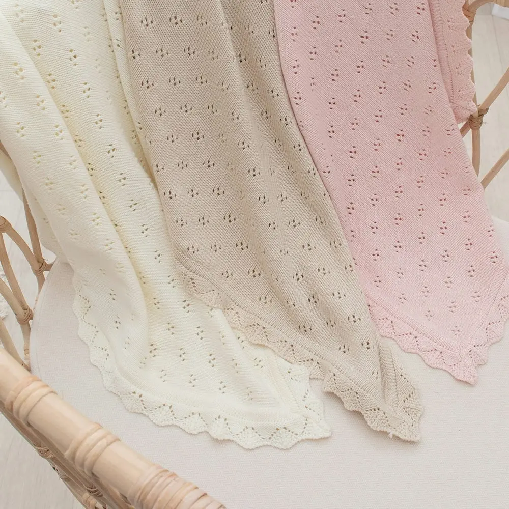 Living Textiles | Bamboo Cotton Heirloom Blanket - Blush