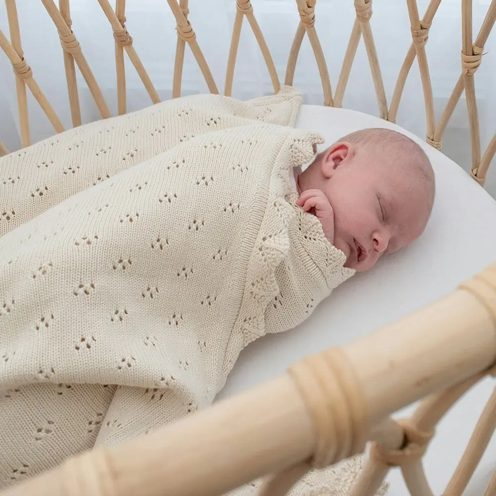 Living Textiles | Bamboo Cotton Heirloom Blanket - Sand